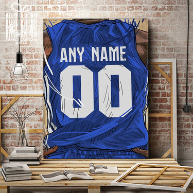 North Corolina Jersey Custom Canvas Print Wall Art for Boy Girl Men Women Basketball Personalized Canvas Art